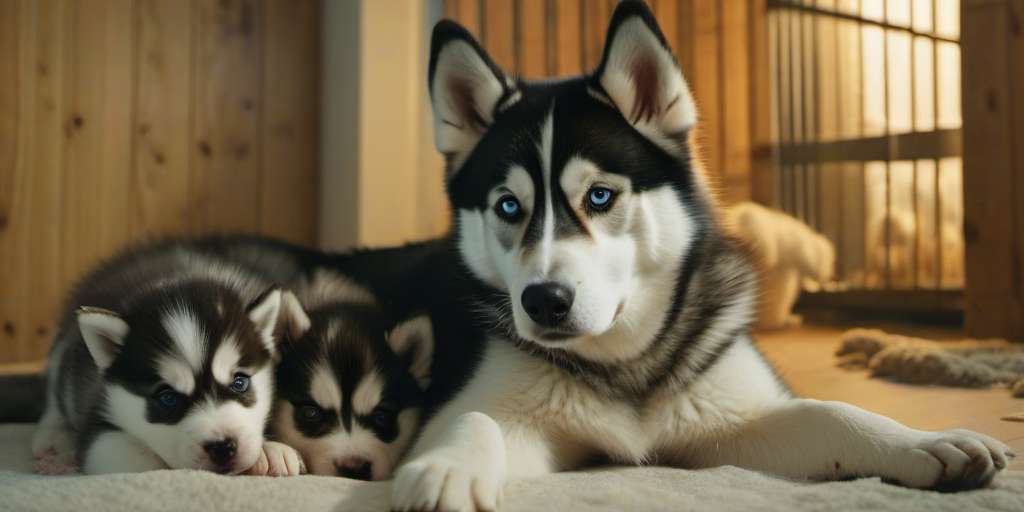 Cuántos cachorros tiene un husky en su primera camada